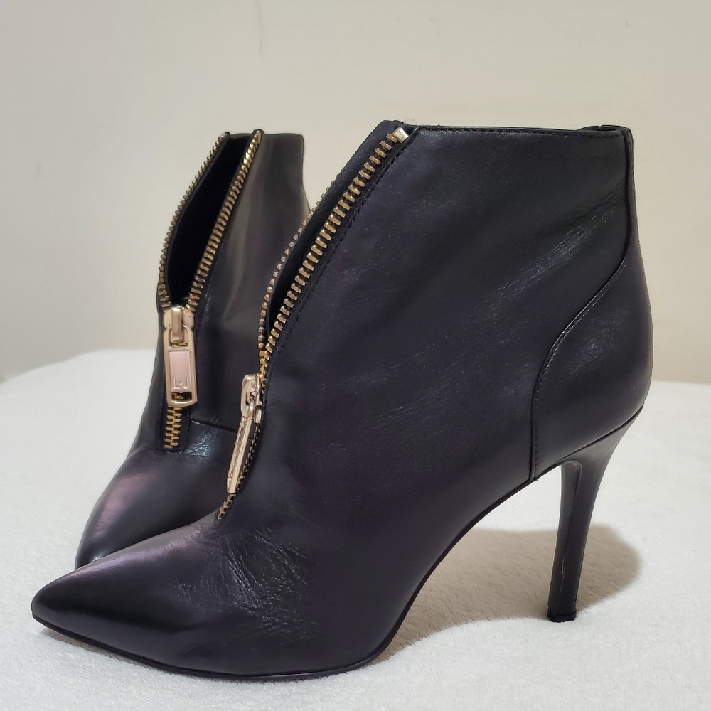 LIU JO Black Leather Ankle Boots Size 8.5 - Picture 3 of 10